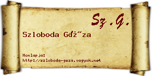 Szloboda Géza névjegykártya
