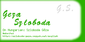 geza szloboda business card